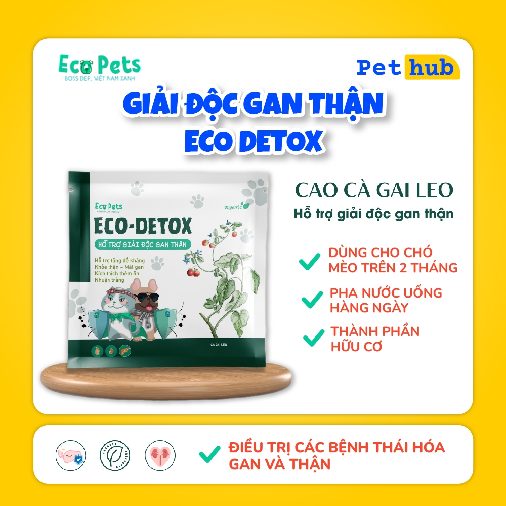 Ecopets Detox Gói 5g Giải Độc Gan Thận, Tăng Cảm Giác Thèm Ăn & Đề Kháng Với Lysine, Vitamin B6