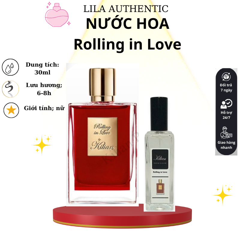 Nước hoa Rolling in Love chiết 30ml, mừi hạnh nhân , tinh tế , cuốn hút,dành cho bạn