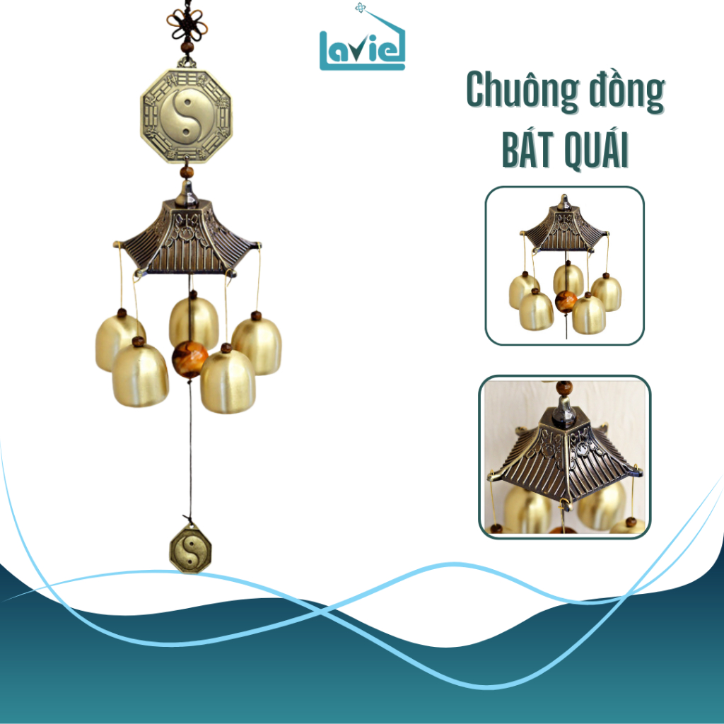 Chuông gió bát quái bằng đồng hóa sát
