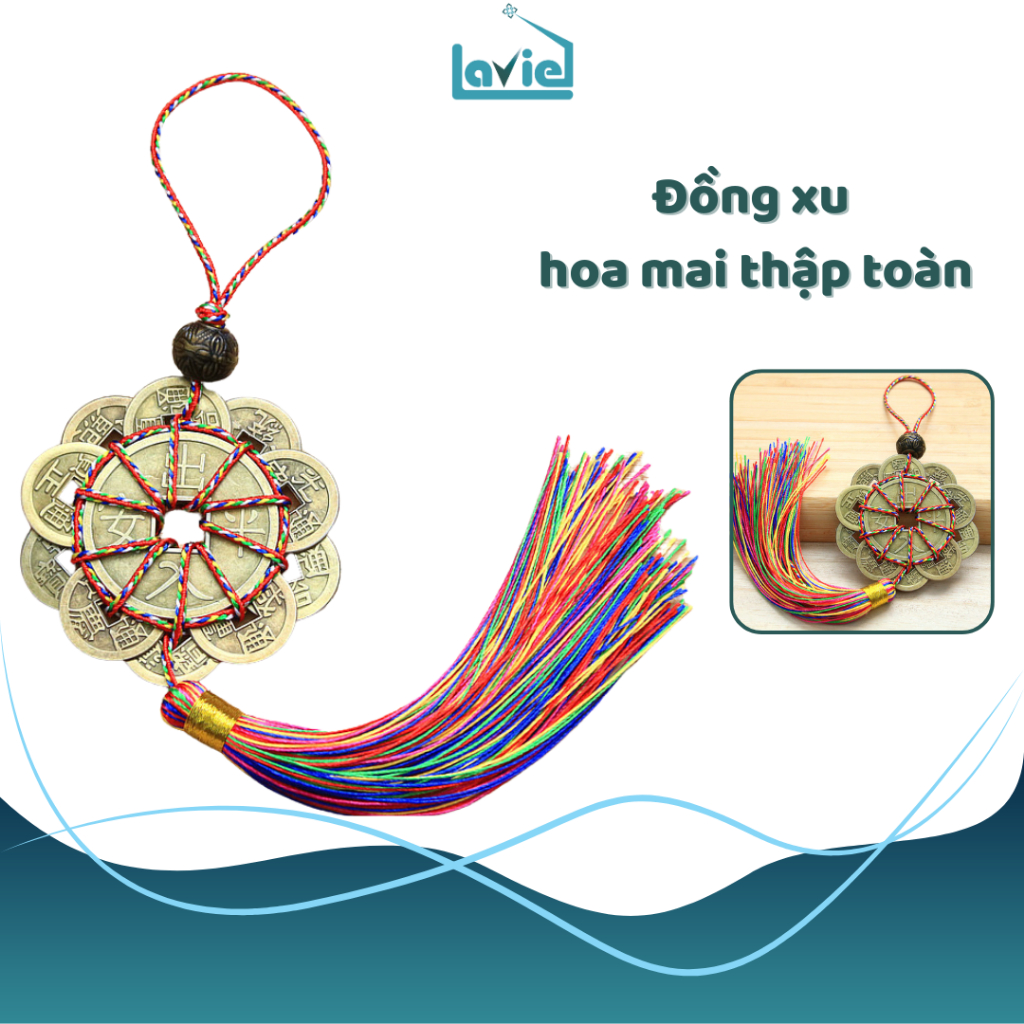 Đồng xu hoa mai thập toàn chiêu hút tài lộc may mắn