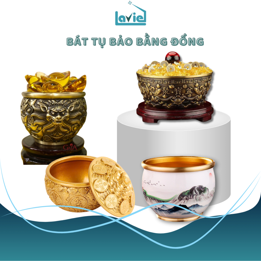 Bát tụ bảo bằng đồng nhiều phân loại chiêu hút tài lộc, thịnh vượng