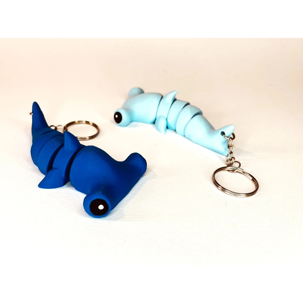 Móc chìa khóa cá mập búa có khớp ngộ nghĩnh