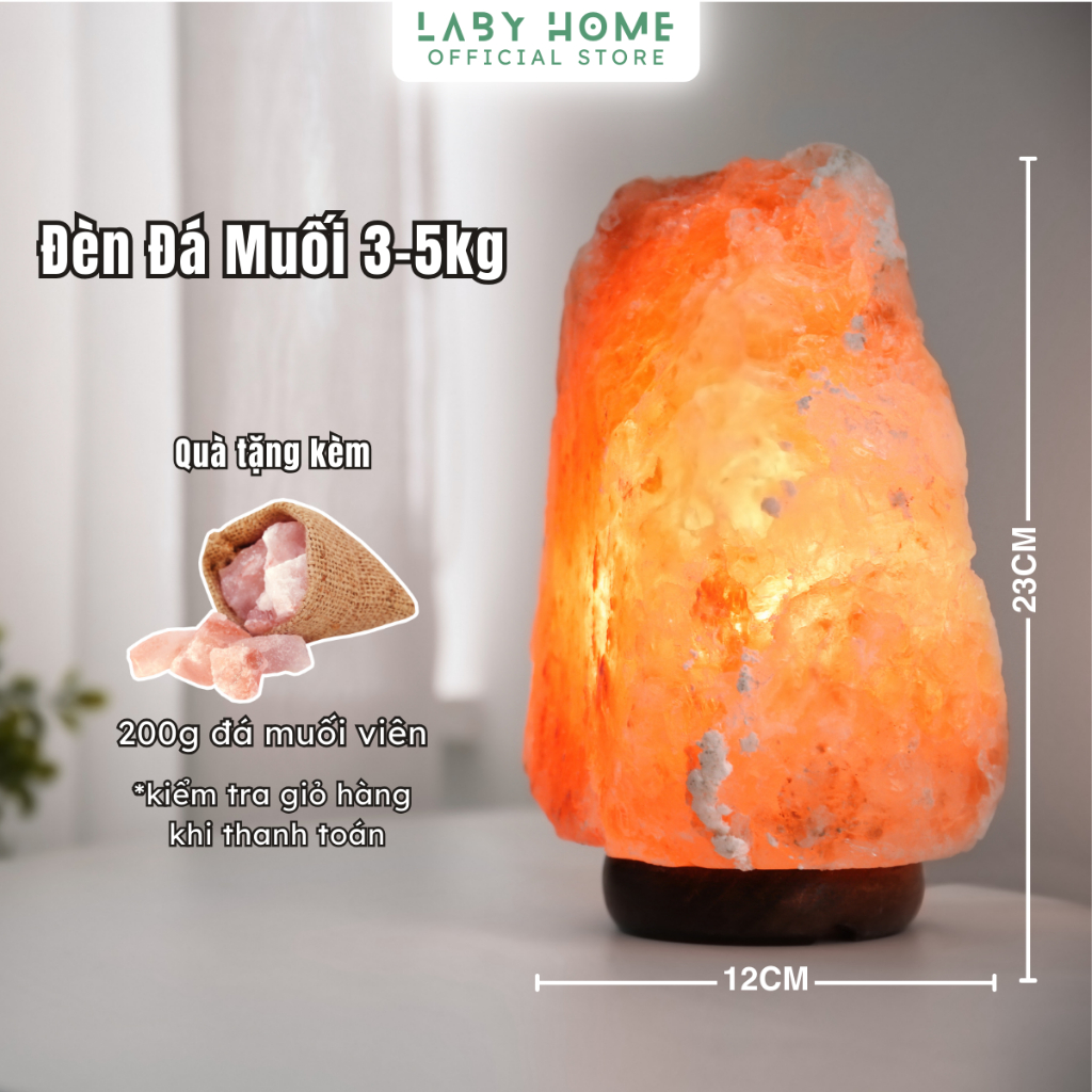Đèn Đá Muối Himalaya 3-5kg Tự Nhiên - Đèn Ngủ Thư Giãn, Giảm Bức Xạ, Hỗ Trợ Sức Khỏe