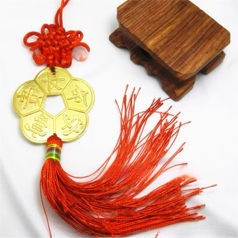 Đồng Hoa Mai Kim Tiền Kết Dây Phong Thuỷ Tài Lộc Chiêu Tài Đô Trang Trí, Treo Xe, Ban Thờ Thần Tài