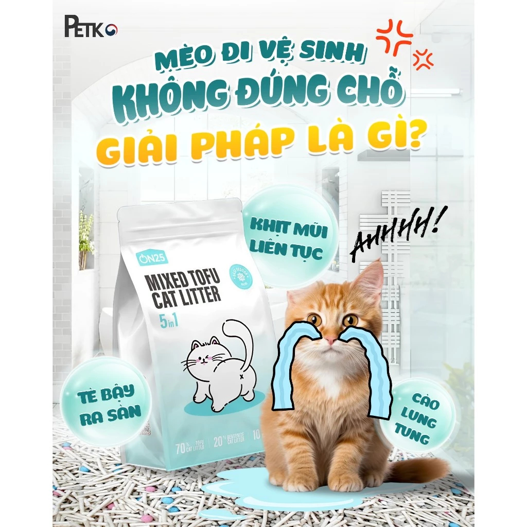 Cát Đậu Nành Mix Đất Sét Cat's ON25 MIXED TOFU 6L Cát Vệ Sinh Cho Mèo 5in1 Khử Mùi, Vón Tốt