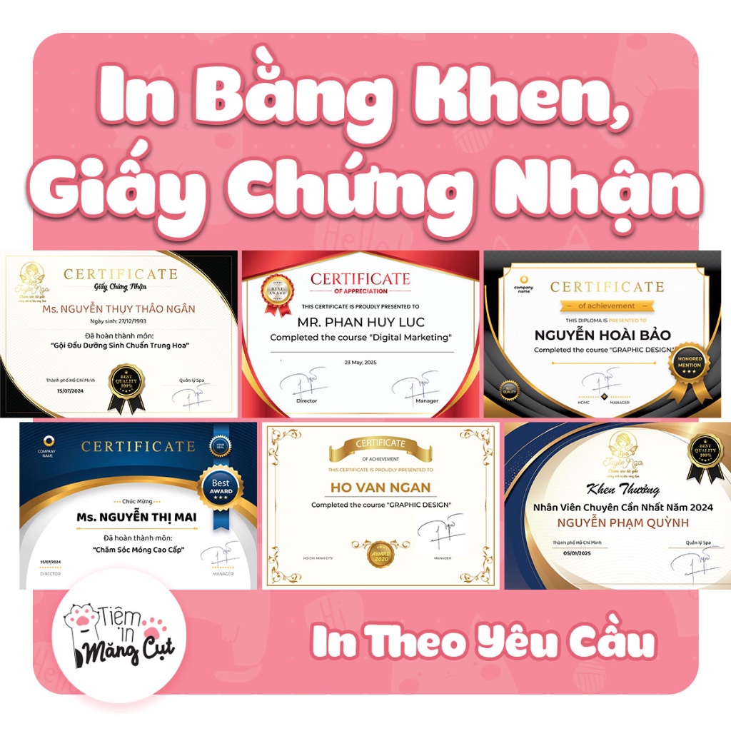 In Bằng Chứng Nhận, In Bằng Khen Ép Nhựa Plastic