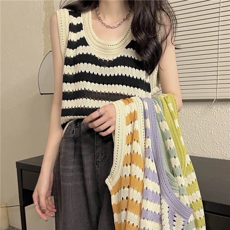 Áo Montoghi Nữ ba Lỗ Sát Nách dệt kim - Hàng Quảng Châu cao cấp