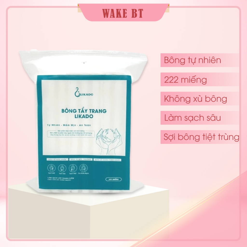 Bông tẩy trang Likado 222 miếng hàng chính hãng