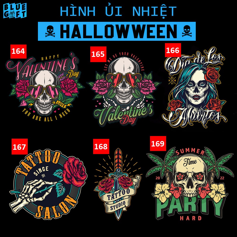 Hình Ủi Nhiệt Halloween 28-Miếng Dán Ủi Quần Áo, Có In Theo Yêu Cầu