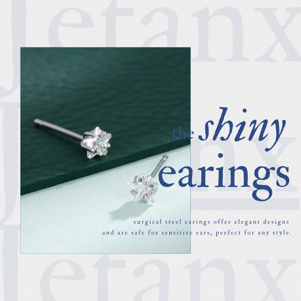 Khuyên Tai Ngôi Sao Đá WHITE CRYSTAL STAR JetanX (1 chiếc)