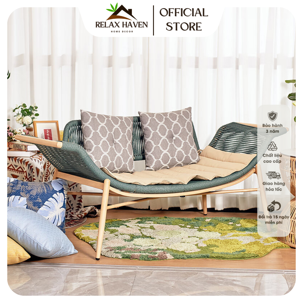 Ghế Cánh Én Đôi Thư Giãn mây nhựa decor ban công sân vườn quán cafe phòng khách sang trọng/Relax Haven HCM