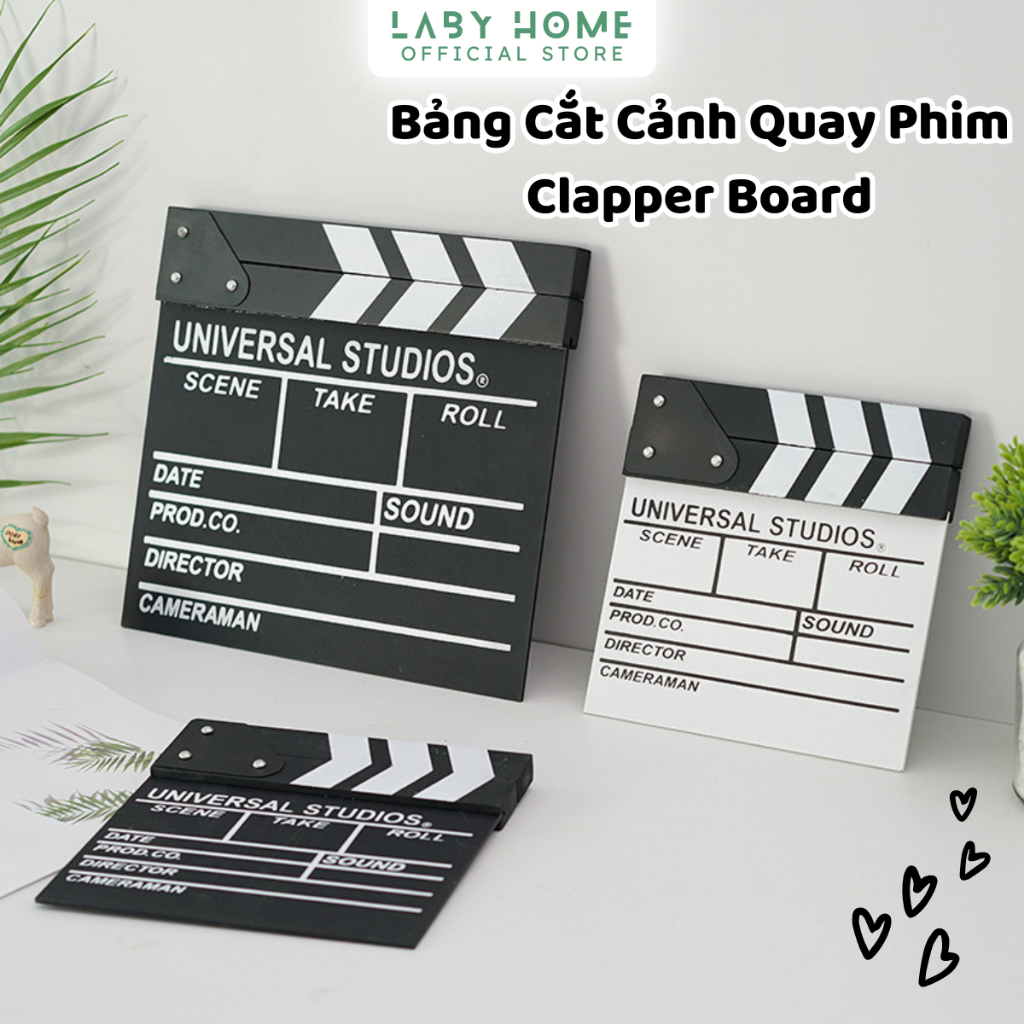 Bảng Cắt Cảnh Quay Phim Clapper Board Nhiếp Ảnh Decor Trang Trí Đạo Cụ Chụp Ảnh Decor LABY HOME