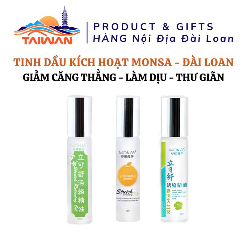 [FREESHIP] Dầu Lăn Thư Giản Monsa Đài Loan Stretch Relaxing Oil 8ml/chai