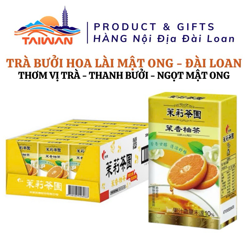 Trà trái cây Bưởi Hoa Lài Jasmine Pomelo Tea Đài Loan 6 Hộp/Combo và 24 hộp/Thùng