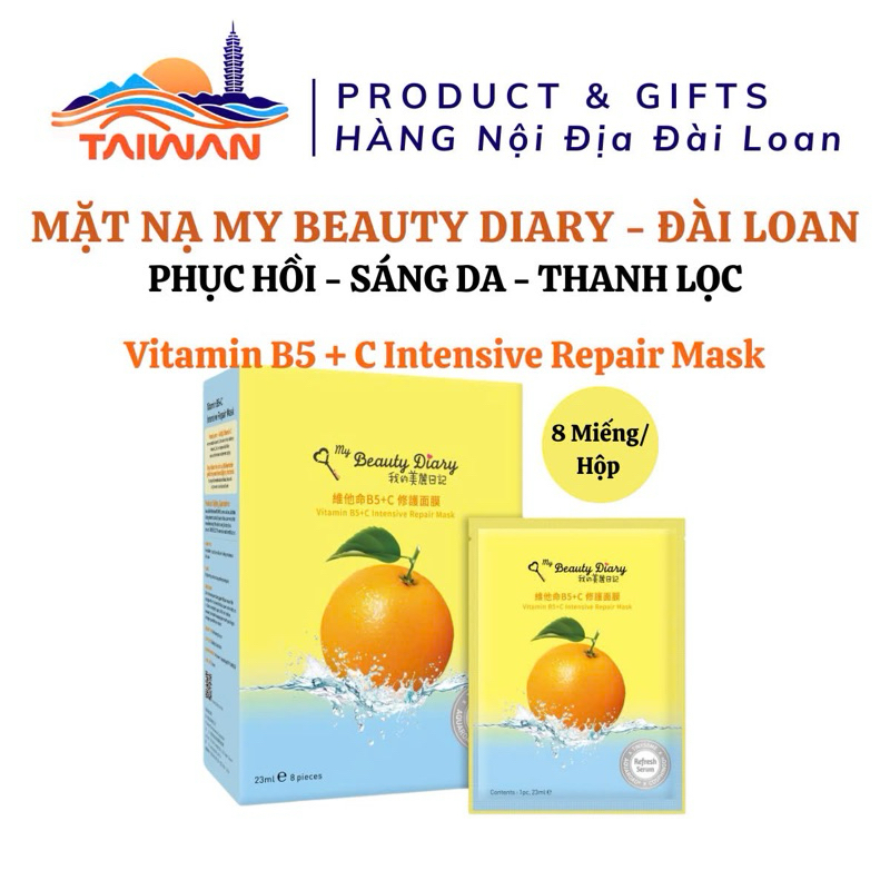 Mặt nạ phục hồi Vitamin B5+C My beauty diary Đài Loan giúp trắng sáng da 23ml/miếng