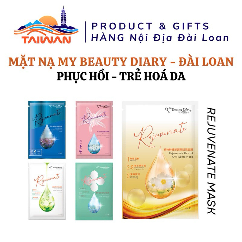 Mặt nạ giấy trẻ hoá da trắng sáng My beauty diary Taiwan 23ml/ miếng