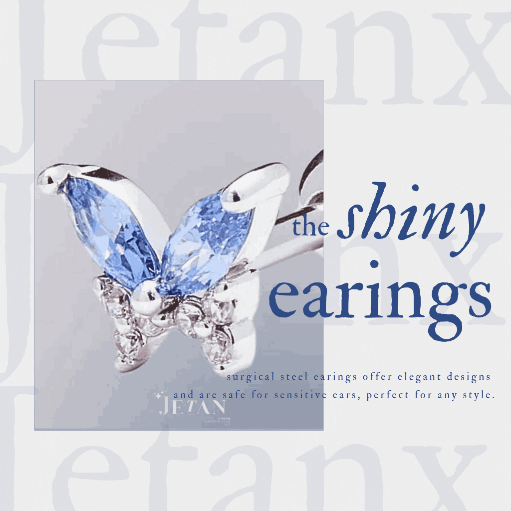 Khuyên Tai Bướm Đá BLUE BUTTERFLY JetanX (1 chiếc)