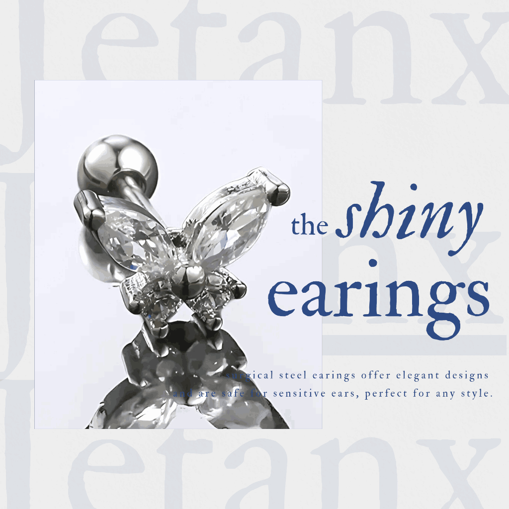 Khuyên Tai Bướm Đá WHITE BUTTERFLY JetanX (1 chiếc)