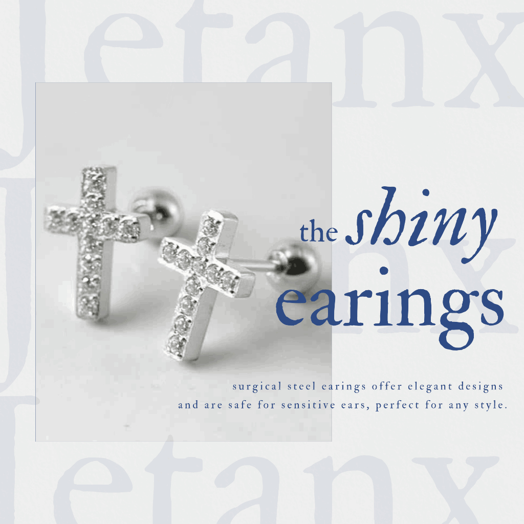 Khuyên Tai Thập Giá CROSS CRYSTAL JetanX (1 chiếc)