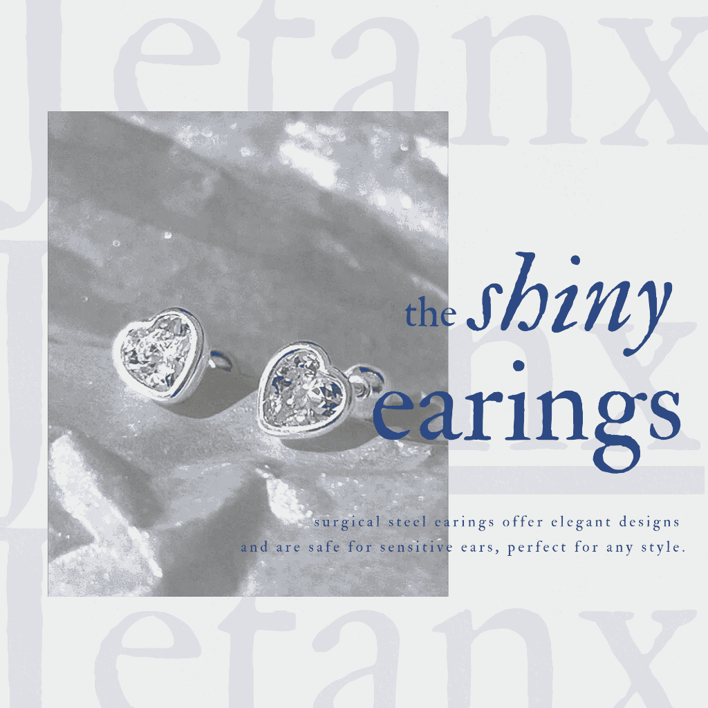 Khuyên Tai Tim Đá White Viền Bạc JetanX (1 chiếc)