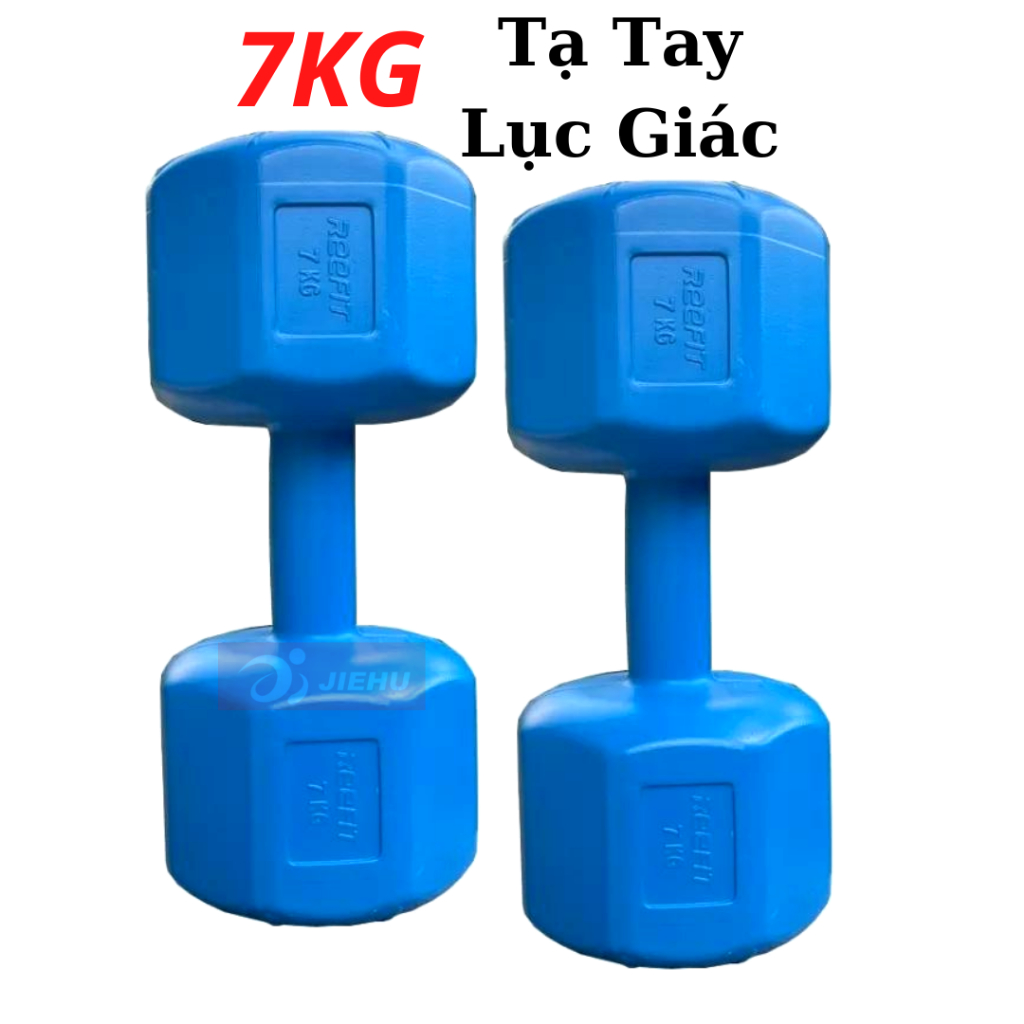 Tạ tay 7kg lục giác bọc nhựa ruột tạ có lõi thép chống gãy siêu bền dùng cho tập gym tại nhà giá rẻ.