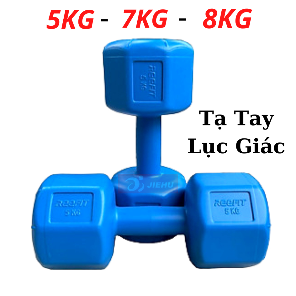 Tạ tập tay 5kg 7kg 8kg lục giác có lõi thép chống gãy dành cho tập gym tại nhà giá rẻ - JIEHU SPORT