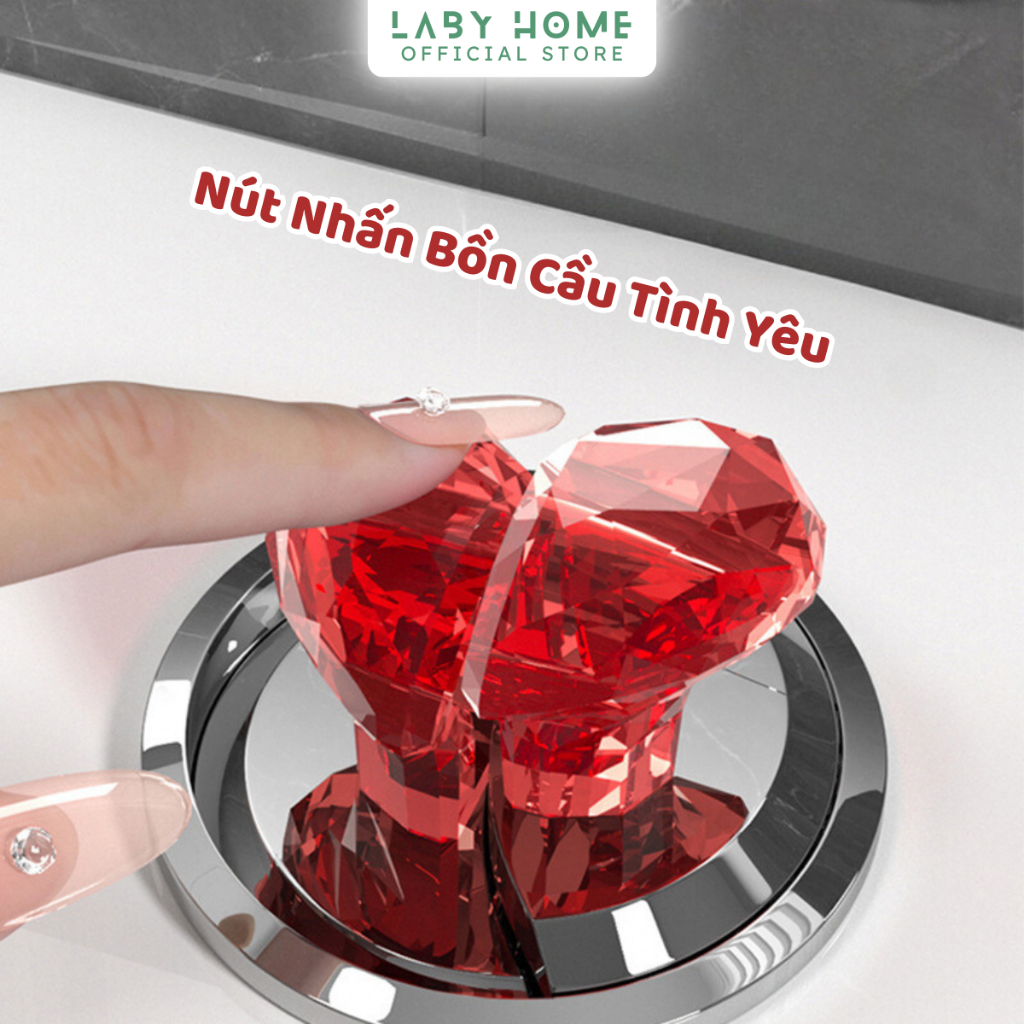 Nút Nhấn Bồn Cầu Pha Lê Tình Yêu - Phụ Kiện Nhà Tắm Cao Cấp, Thiết Kế Độc Đáo và Sang Trọng