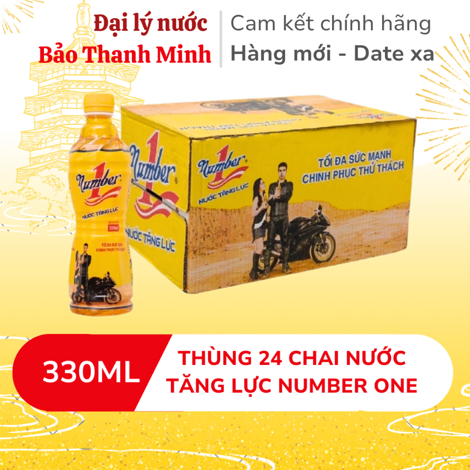Nước Tăng Lực NUMBER ONE chai 330ml (Thùng 24 chai/Lốc 6 chai) (Date xa)