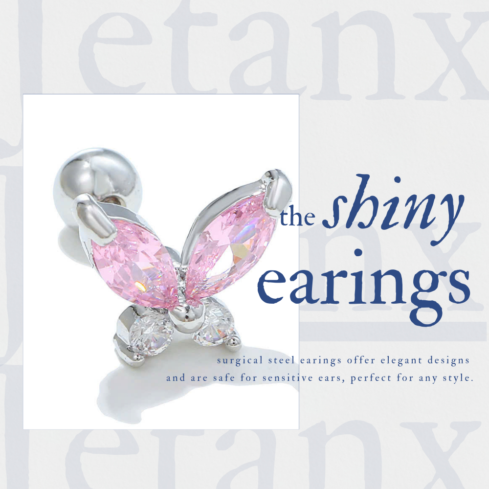 Khuyên Tai Bướm Đá PINK BUTTERFLY JetanX (1 chiếc)