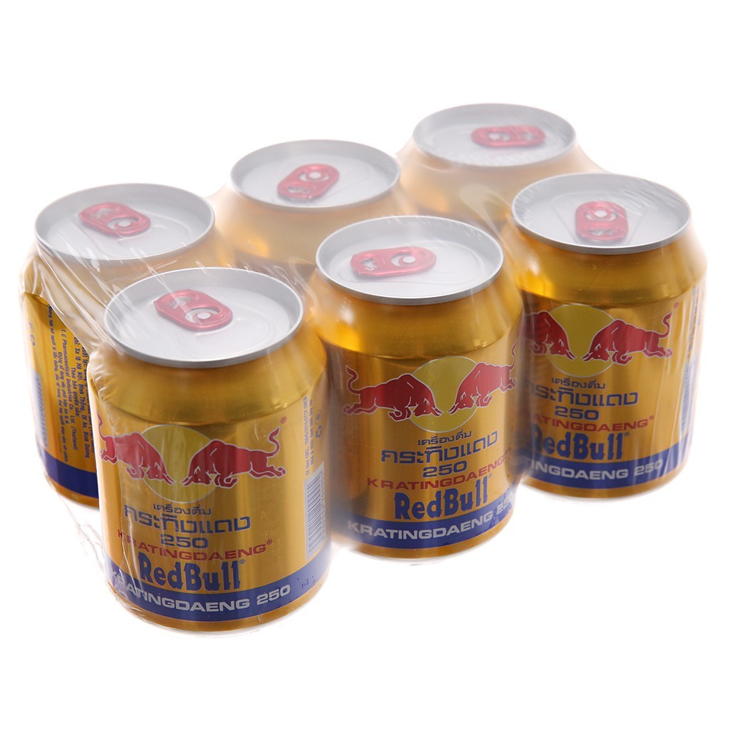 Lốc 4 lon nước tăng lực bò húc Redbull 250ml