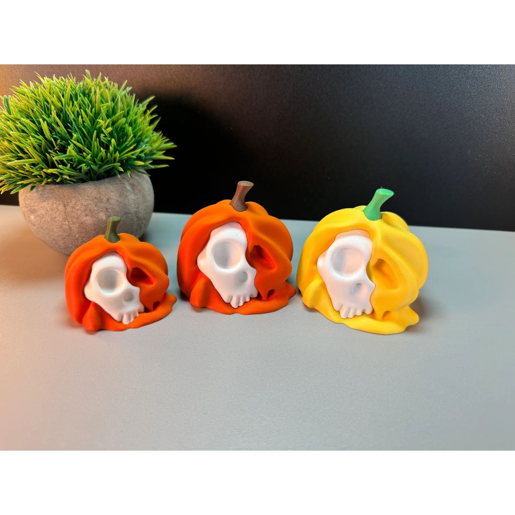 Bí ngô đầu lâu chảy Halloween trang trí