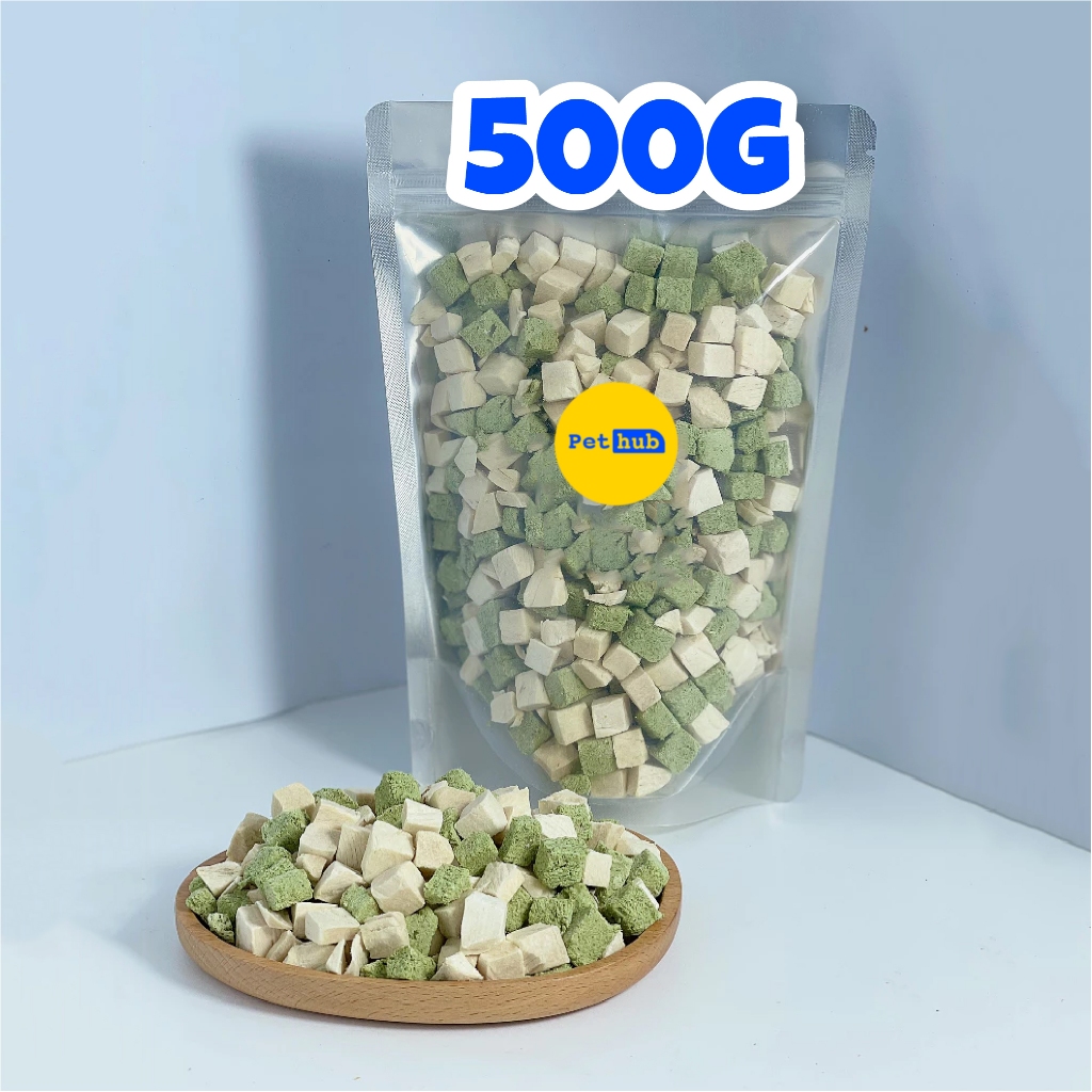 [500g] Viên Gà Sấy + Viên Cỏ Mèo, Viên Rau Xanh, Thịt sấy Cho Mèo Pet Hub