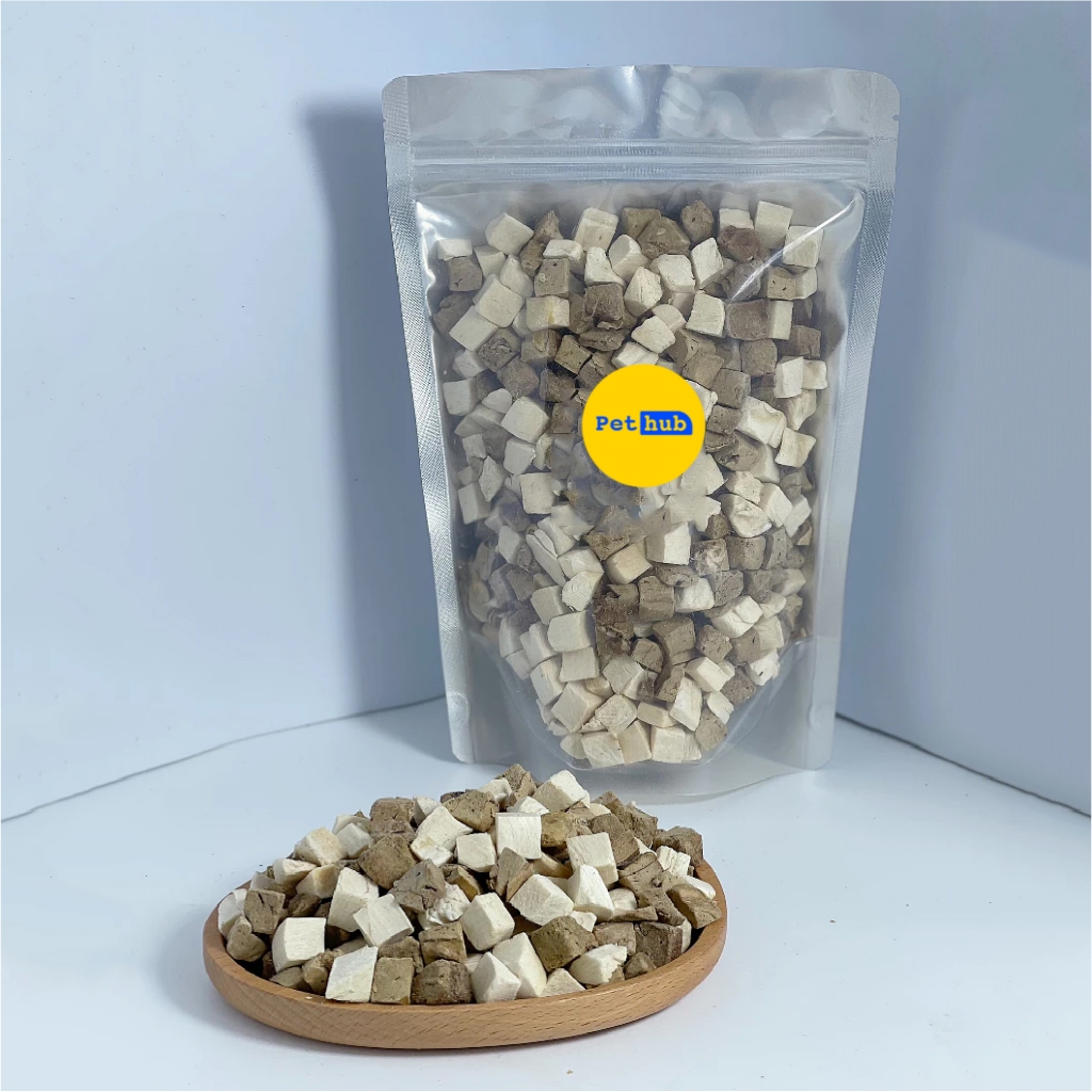 [500g] Viên Gà Sấy + Viên Gan Gà Hỗ Trợ Tiêu Hóa, Giảm Mùi Phân, Nước Tiểu, Thịt Sấy Cho Mèo Pet Hub