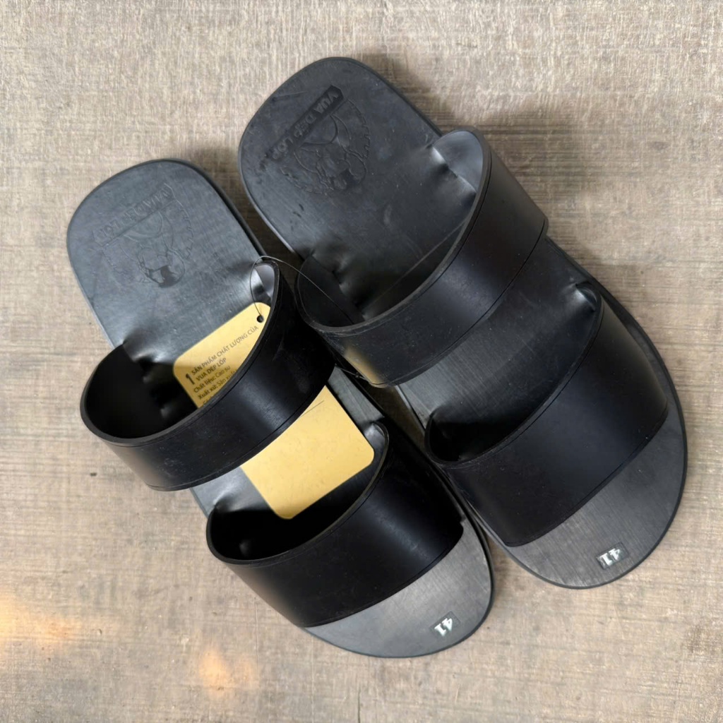 Dép 2 quai ngang máy bay thủ công, thương hiệu Vua Dép Lốp Phạm Quang Xuân, chính hãng, bảo hành