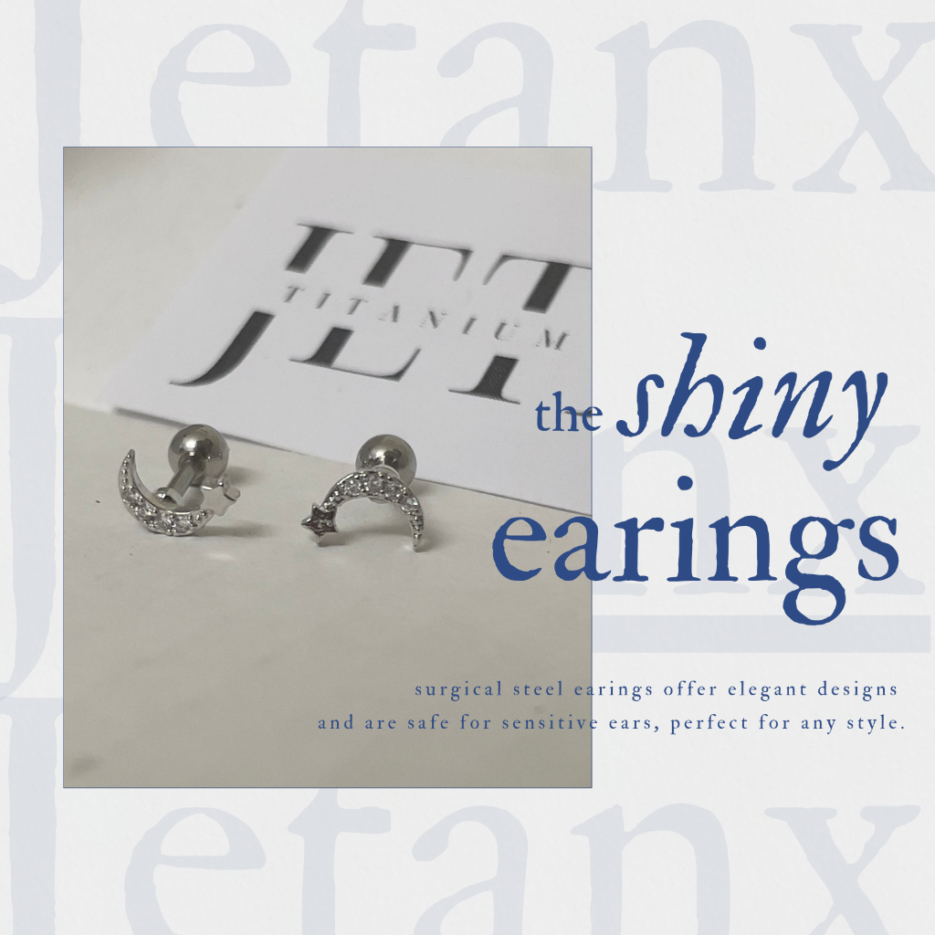 Khuyên Tai Mặt Trăng HALF MOON CRYSTAL JetanX (1 chiếc)