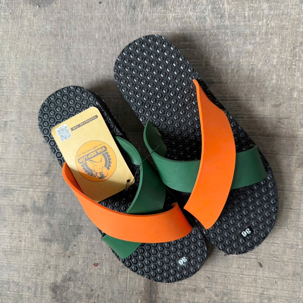 Dép cao su kiểu dép thời trang 2quai đế cao,êm thương hiệu Vua Dép Lốp trẻ trung tiện dụng siêu bền