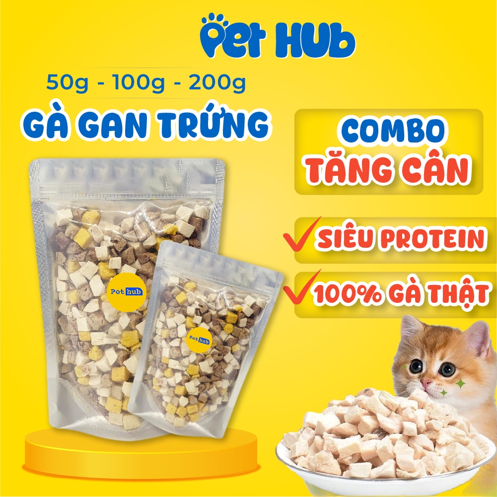 [Combo Tăng Cân] Viên Gà + Viên Gan + Viên Trứng, Thịt Sấy Khô Cho Mèo, Bổ Sung Protein, Tăng Cường Miễn Dịch