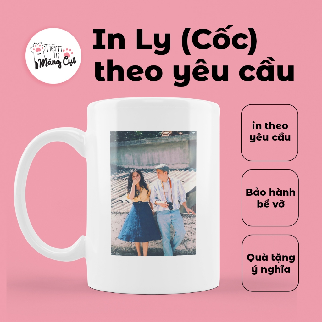 [MUA 3 TẶNG 1] In Ly Cốc Sứ Theo Yêu Cầu, In Logo, In Sticker, In Hình Chụp Làm Quà Tặng Cá Nhân Hoá