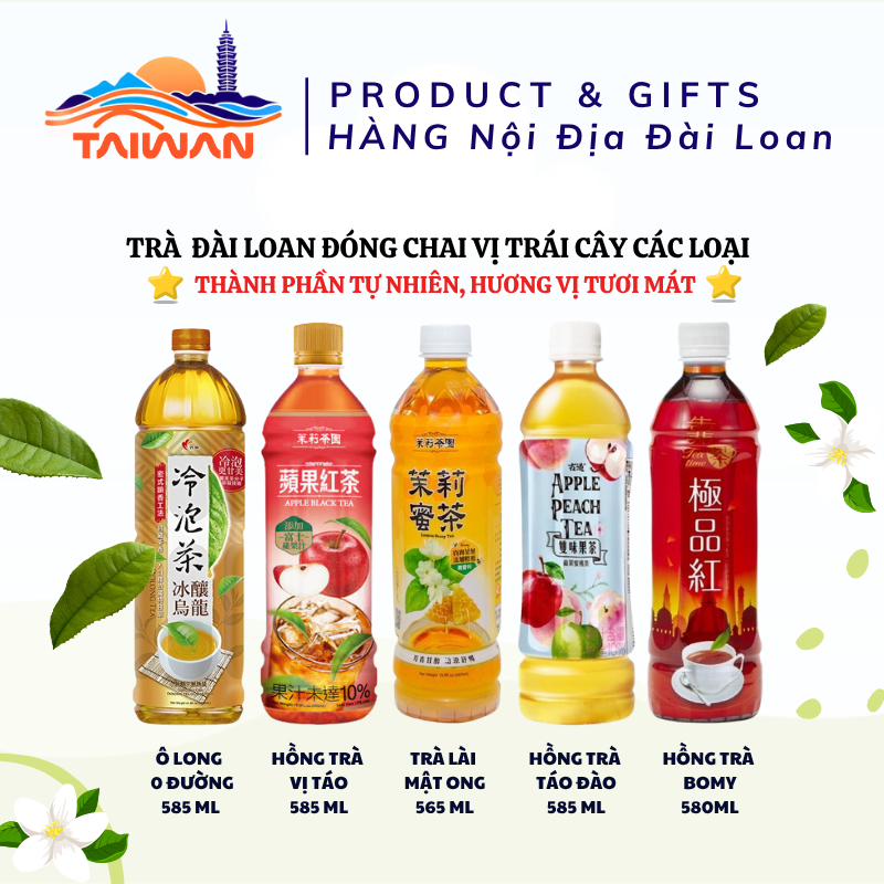 Nước Trà Thảo mộc Đài Loan Nước uống đài loan mật ong hoa lài, xanh chanh dây, Ô long các loại