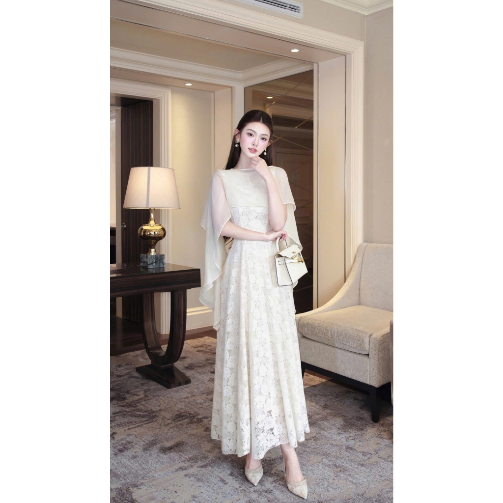 (UnihomePREMIUM) Super Cute 10-Piece Lace Maxi Dress with Party Gown (BigSize Available) CV318