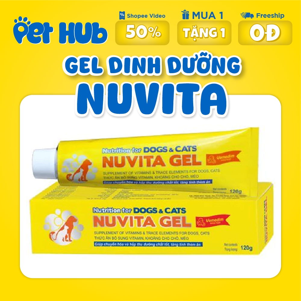 [CHÍNH HÃNG] Gel Dinh Dưỡng VEMEDIM NUVITA GEL Bổ Sung Vitamin, Khoáng, Dành Cho Mèo, Chó Biếng Ăn