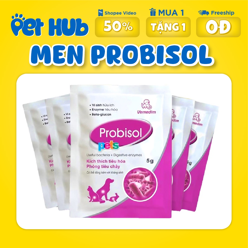 [CHÍNH HÃNG] Men Tiêu Hóa Probisol Gói 5GRAM Cho Chó Mèo Hỗ Trợ Tiêu Hóa Đường Ruột Chó, Mèo, Thỏ, Hamster
