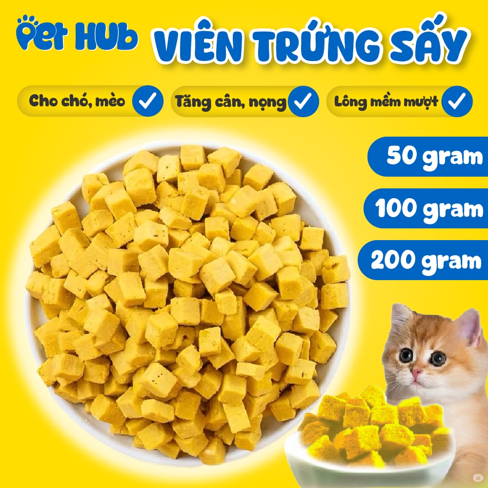 Lòng Đỏ Trứng Gà Sấy Khô Dành cho Chó, Mèo, Hamster, Nhím, Sóc Dinh Dưỡng