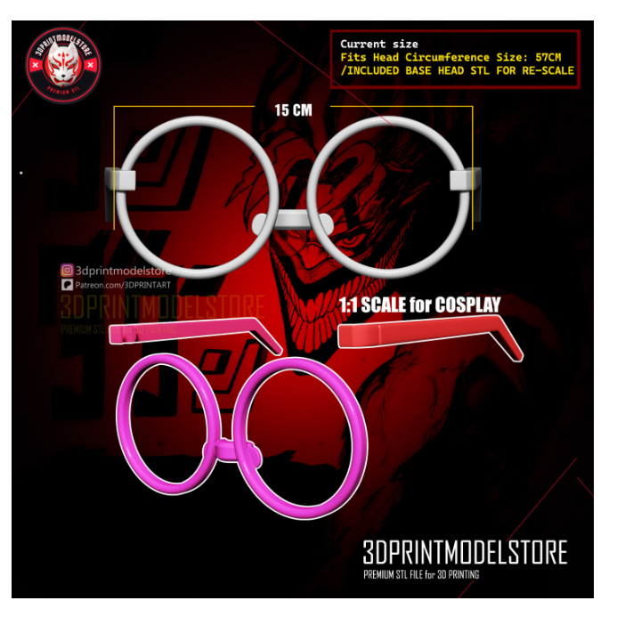 Phụ kiện cosplay Gọng Kính Okarun Hóa trang Cosplay-Cosplay Prop