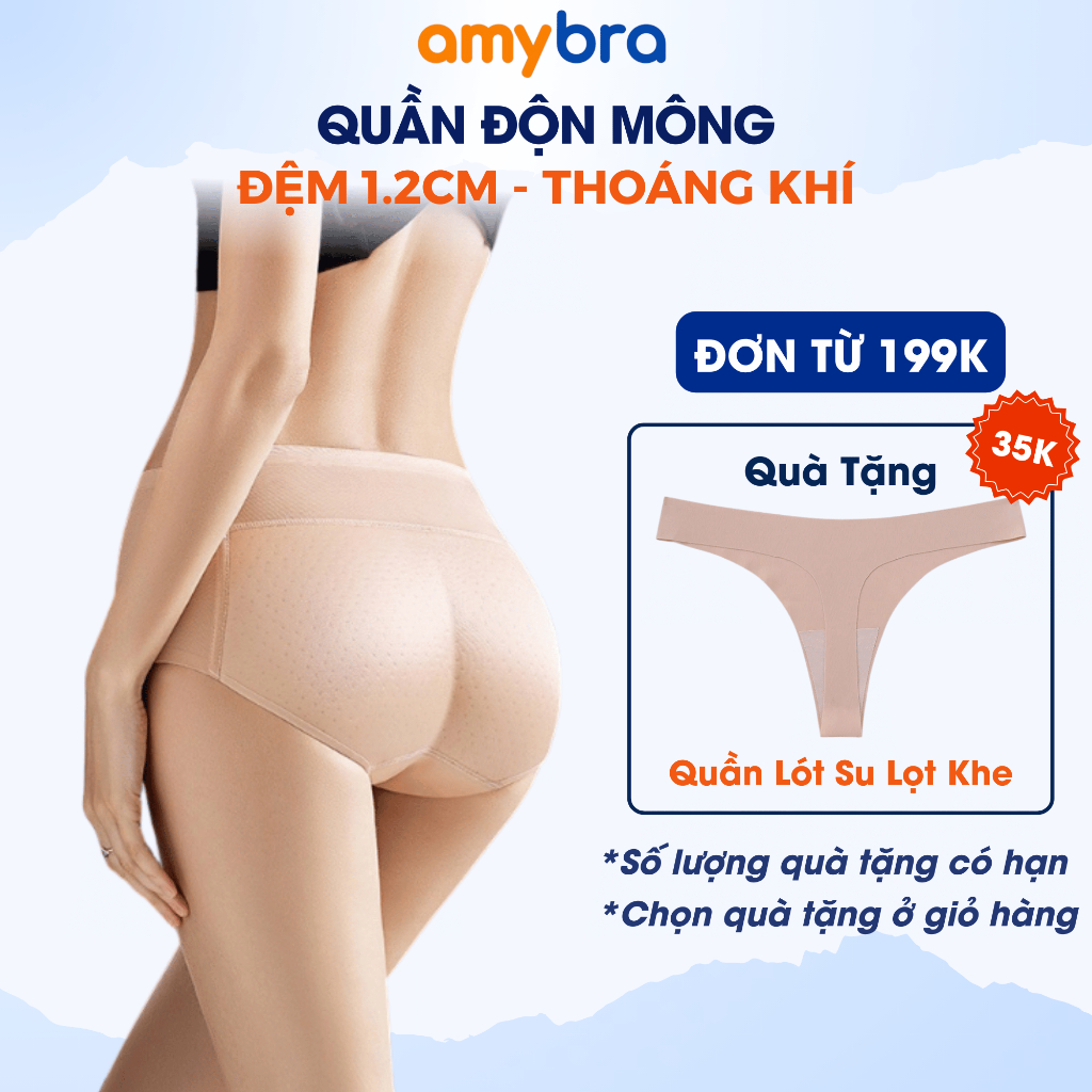[ MẪU MỚI ] Quần Lót Độn Mông Ôm Dáng Mềm Mại, Quần Nâng Mông Đệm Vừa Thoáng Khí AMYBRA N8562