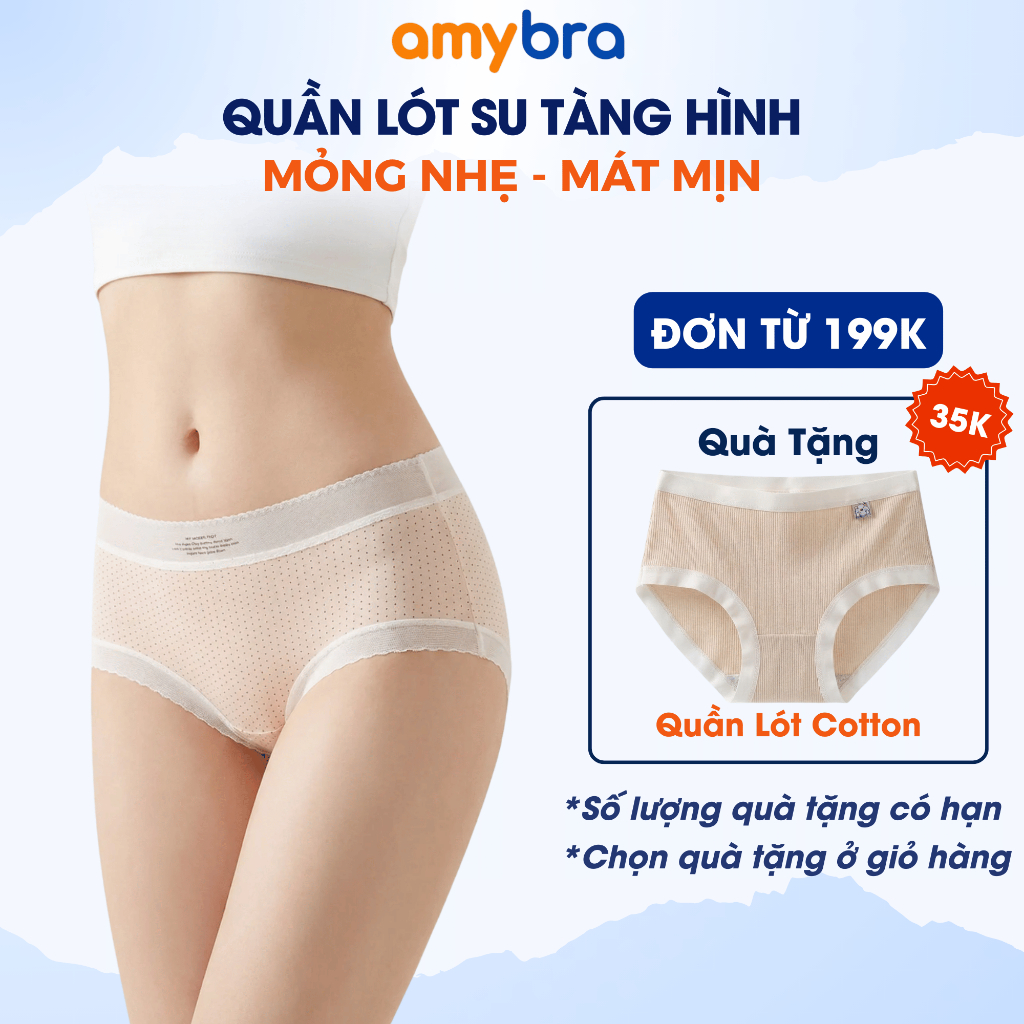 [ MẪU MỚI ] Quần Lót Nữ Su Tàng Hình Mát Mịn, Quần Chip Cạp Cao Đáy May Thoáng Khí AMYBRA L1398