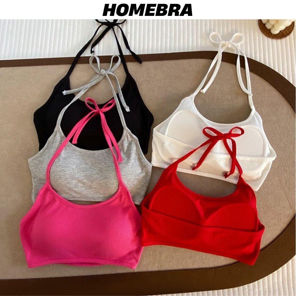 Áo bra nữ cotton đệm mút sẵn mỏng nhẹ cổ yếm xinh xắn thích hợp đi chơi biển xinh xắn gợi cảm B8703