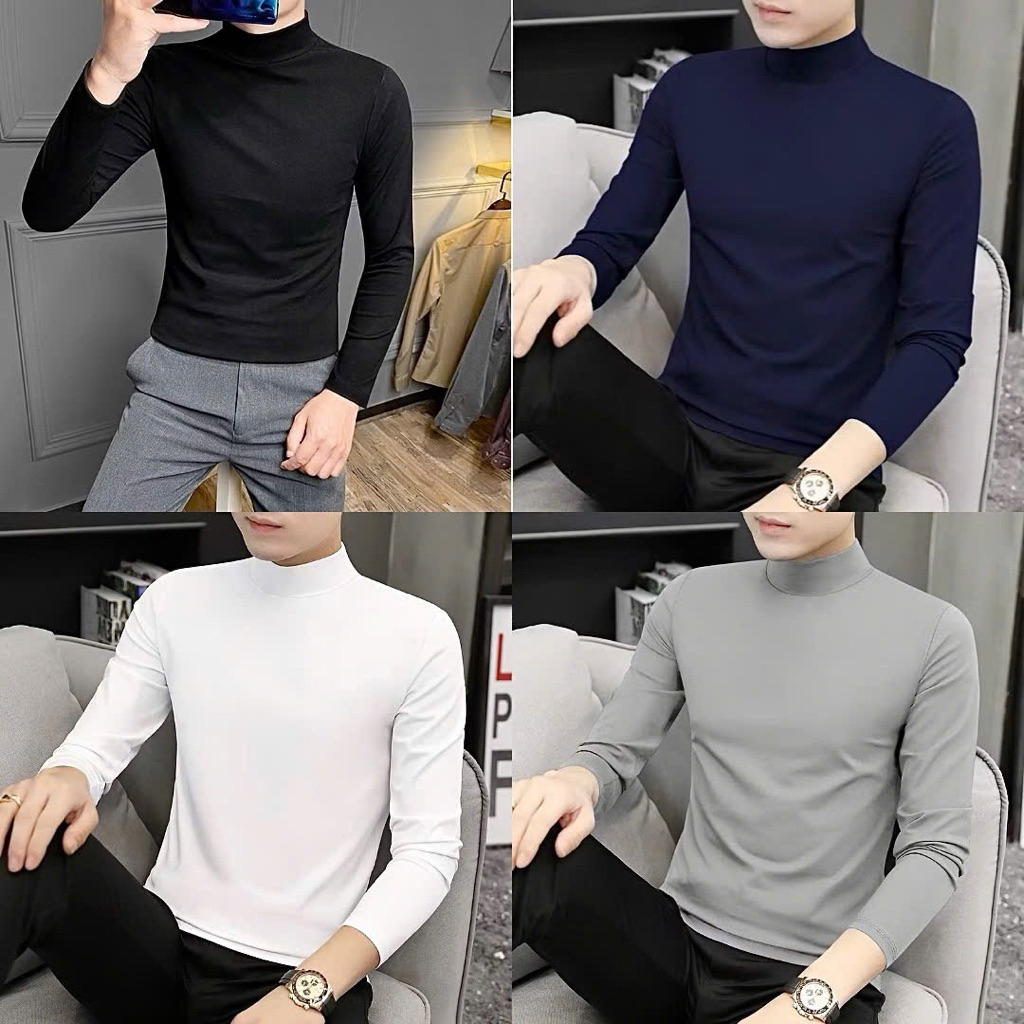 Áo Giữ Nhiệt Nam Extra-warm S:Style Lót Bông Nỉ Cực Ấm, Trơn Basic, Cổ Cao 3cm