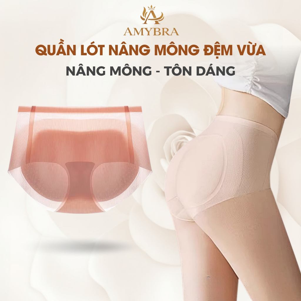 [ MẪU MỚI ] Quần Lót Nâng Mông Tự Nhiên Thoáng Khí, Quần Chip Nữ Độn Mông Mặc Hàng Ngày AMYBRA N2055