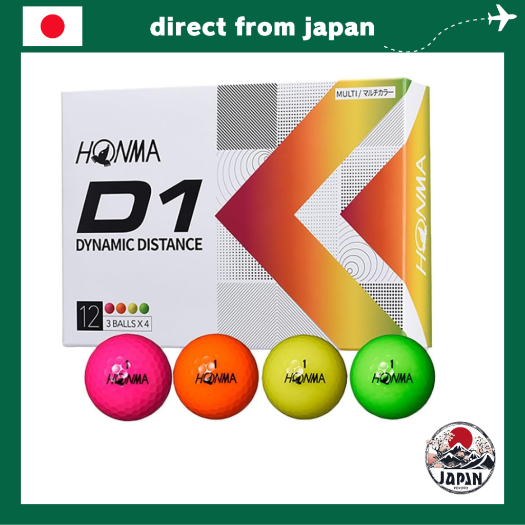 Bóng Golf HONMA D1 – Mẫu 2022, Hộp 12 Quả – Bay Xa, Cảm Giác Mềm, Ổn Định Trong Không Trung